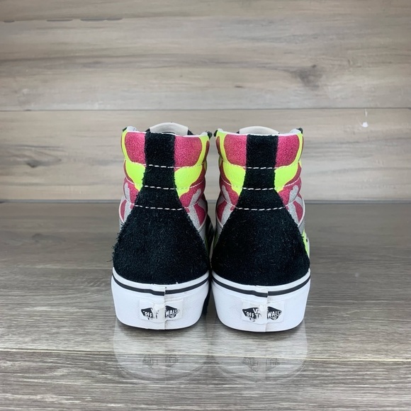 Black/Rainbow Camouflage Glitter VANS old skool Platform shoes womens size 8.5 - Picture 8 of 8